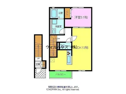 デュラ・カーサいしばしⅠ(1LDK/2階)の間取り写真