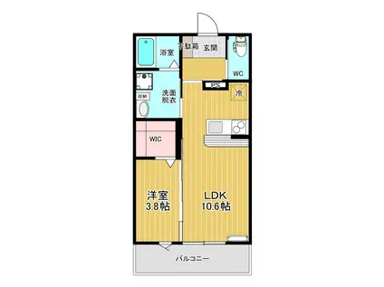 レジデンスしほう(1LDK/3階)の間取り写真