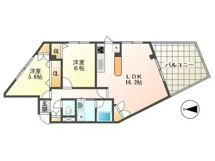 アークビル(2LDK/3階)の間取り写真