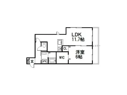 クレール彩(1LDK/3階)の間取り写真