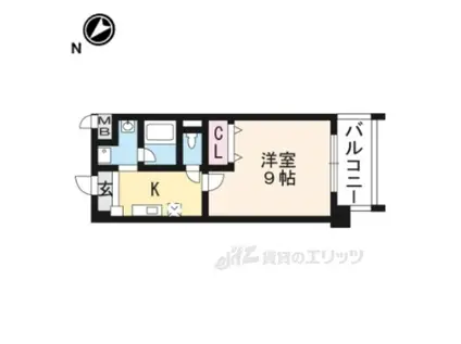 プリエール南草津(1K/2階)の間取り写真