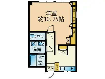 ヒルズ隆昌(1K/3階)の間取り写真