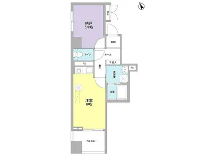 フェイム両替町(1SK/5階)の間取り写真