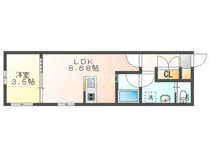 ARIVIA知立(1LDK/1階)の間取り写真