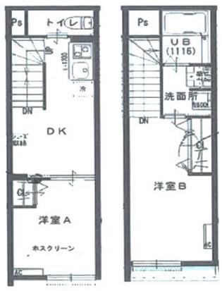 ソルナクレイシア明大前(1LDK/2階)の間取り写真