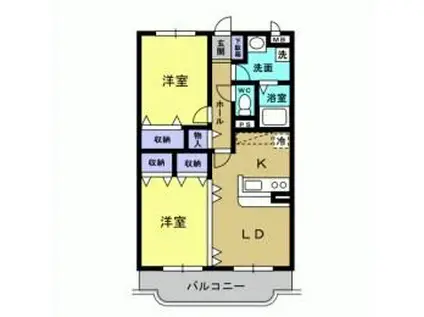 サイプレスガーデンII(2LDK/3階)の間取り写真