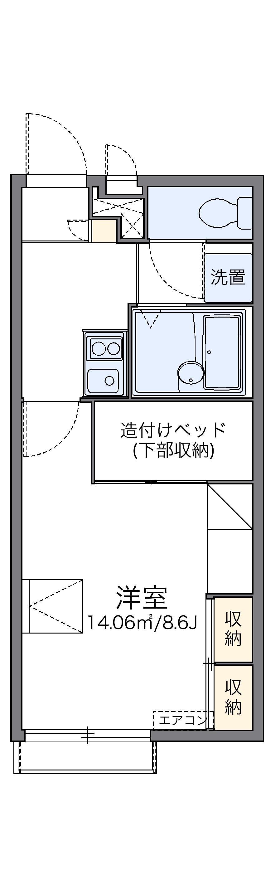 レオパレスゴールデン(1K/2階)の間取り写真