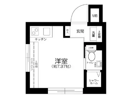 新宿早稲田レーベル(ワンルーム/2階)の間取り写真