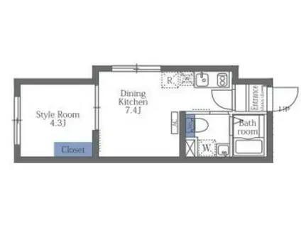 大森西テラス(1DK/3階)の間取り写真