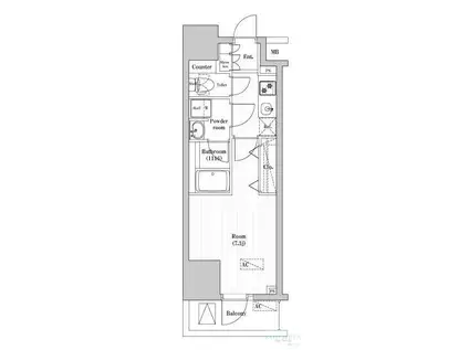 オーパスレジデンス武蔵小山(1K/14階)の間取り写真