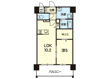パルテール隈府(1LDK/3階)の間取り写真