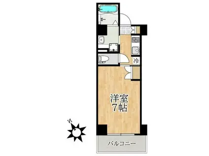 ステーションタワーウラヤス(1K/12階)の間取り写真