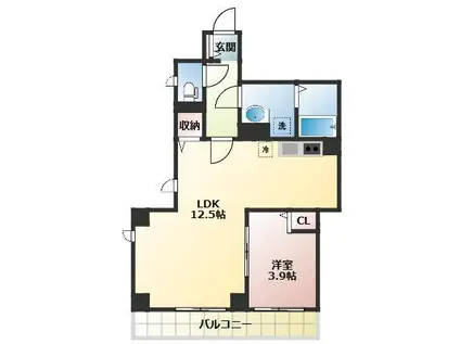 サンファミール(1LDK/2階)の間取り写真