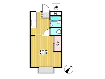 フィオリート諏訪(1K/1階)の間取り写真