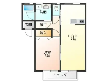 CENTURY21ST(1LDK/2階)の間取り写真