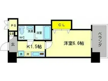 ラグゼ桜ノ宮(1K/5階)の間取り写真