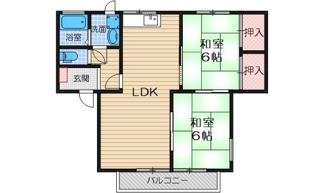 フレグランス佐藤1(2LDK/1階)の間取り写真