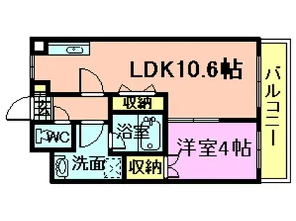 グレースガーデン南笹口(1LDK/3階)の間取り写真