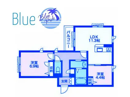 ライフコート湘南(2LDK/1階)の間取り写真