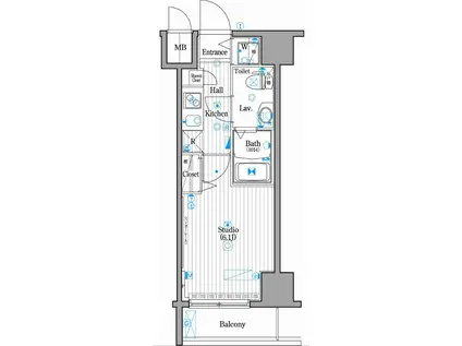 ガーラ・シティ王子(1K/10階)の間取り写真