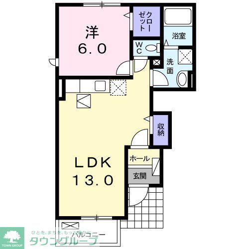 VENUS I(1LDK/1階)の間取り写真