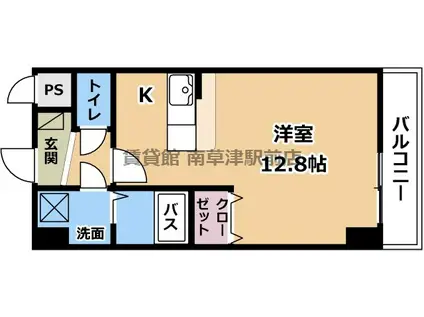 ＪＲ東海道本線 瀬田駅(滋賀) 徒歩30分 7階建 築20年(ワンルーム/6階)の間取り写真