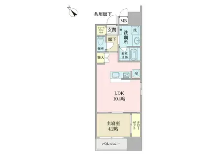 ストークコーポ大津茂(2LDK/2階)の間取り写真