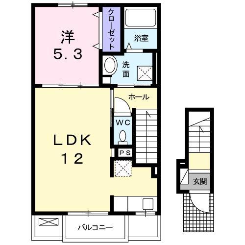 ラ フレーズ(1LDK/2階)の間取り写真