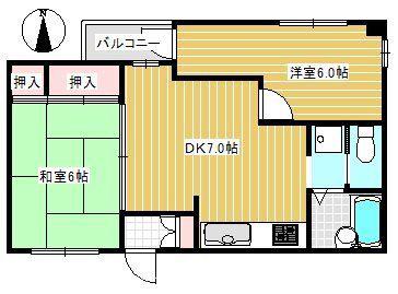 フォーベストパーク(2DK/1階)の間取り写真