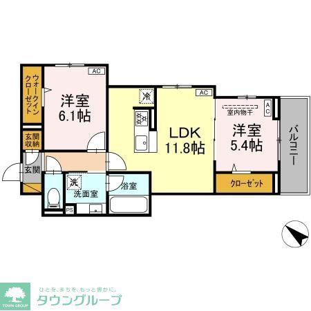 レジデンスヒルトップX XI X(2LDK/3階)の間取り写真