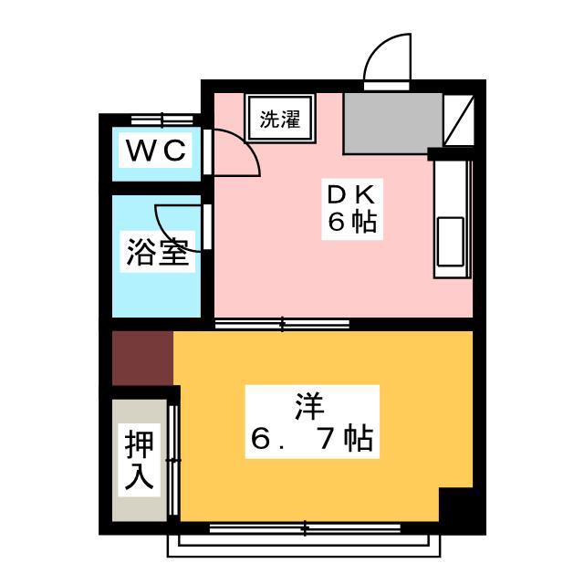 ヴィラ滝沢筑摩(1DK/3階)の間取り写真