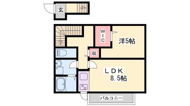 サンスーシ(1LDK/2階)の間取り写真