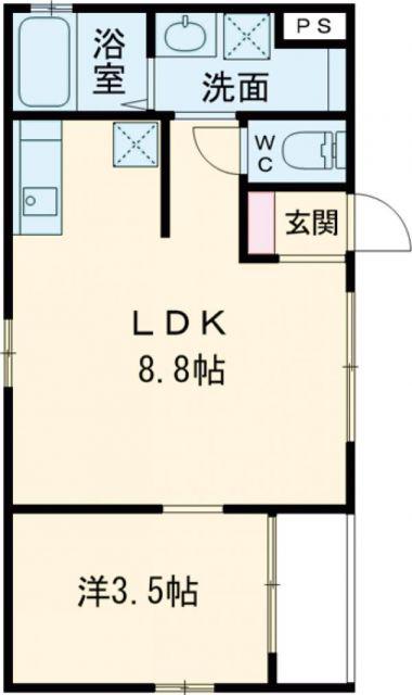 パレシェーヌデクールIII(1LDK/3階)の間取り写真