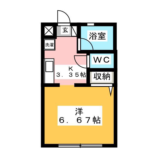 ハイツ荒澤II(ワンルーム/1階)の間取り写真