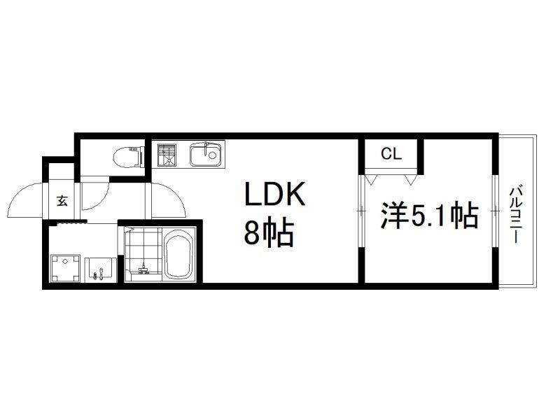 CULTI京都六地蔵(1LDK/4階)の間取り写真