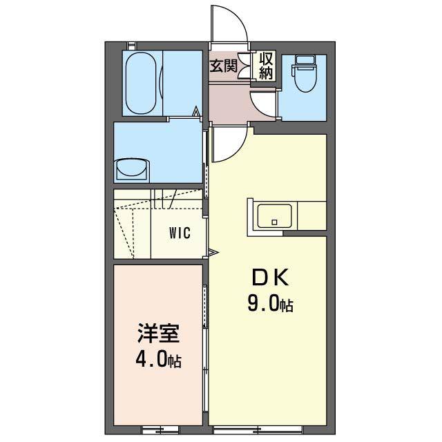 ブリリアントA(1LDK/2階)の間取り写真