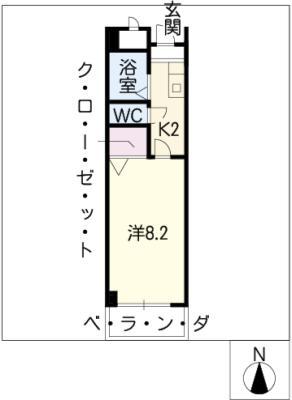 コバヤシビル(1K/3階)の間取り写真