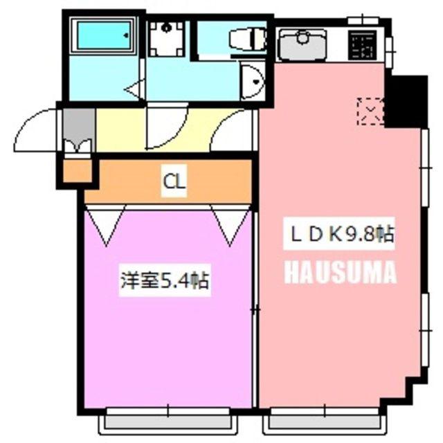 シャルマン西尾久(1LDK/3階)の間取り写真