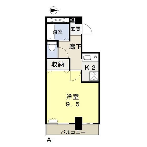 TGハイツ(1K/2階)の間取り写真