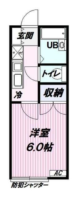 サン・ビユゥコーポ(1K/2階)の間取り写真