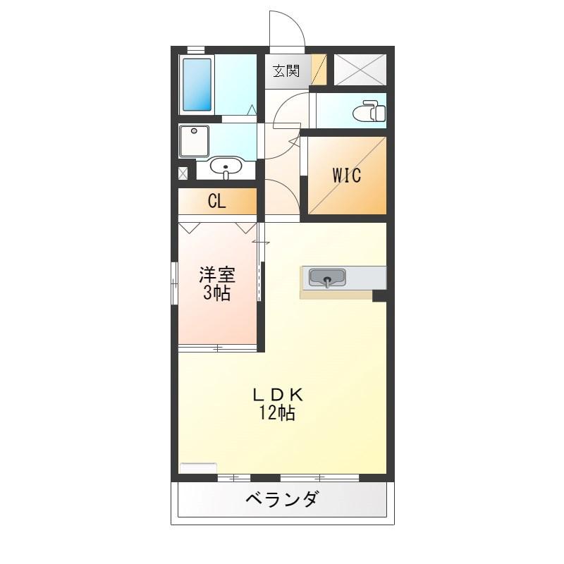 ウィルモアKOEDO(1LDK/1階)の間取り写真