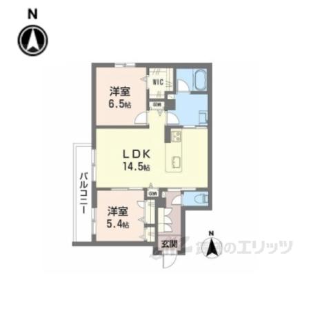 シャーメゾンラフォレ(2LDK/2階)の間取り写真