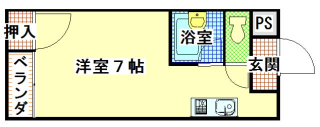 林マンション(ワンルーム/1階)の間取り写真