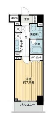 ライオンズクオーレ東京三ノ輪シティゲート(1K/9階)の間取り写真