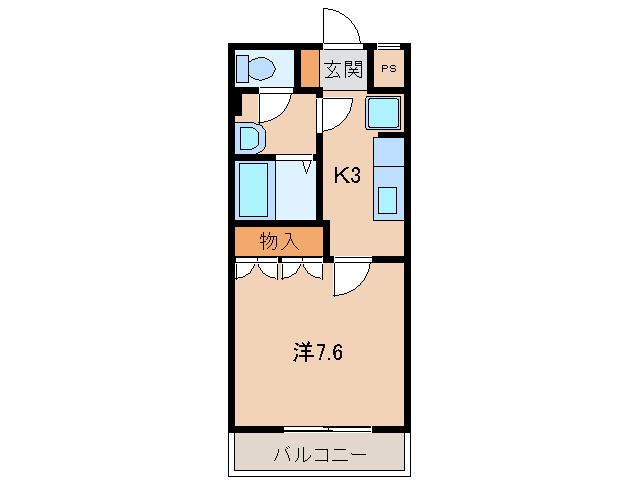 コンフォルト(1K/2階)の間取り写真
