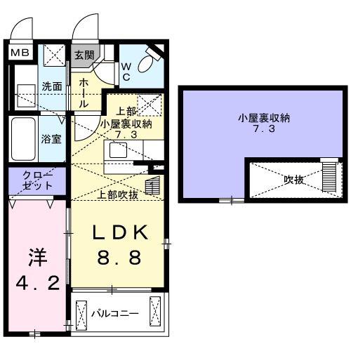 エスペランサ(1LDK/2階)の間取り写真