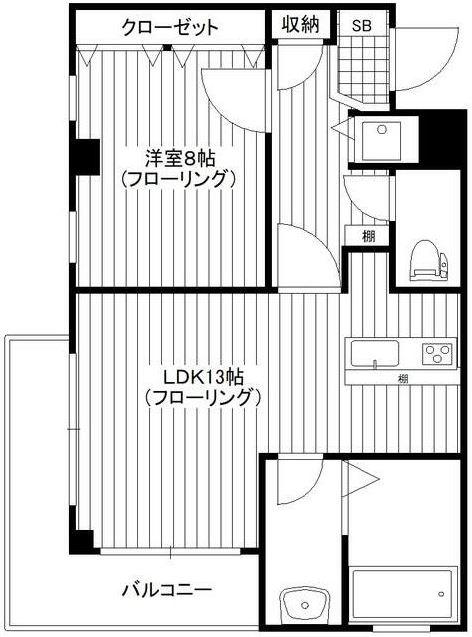 ラフィネシャンブル(1LDK/4階)の間取り写真