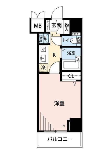 マイナビSTAYミライエ渋谷本町(1K/8階)の間取り写真