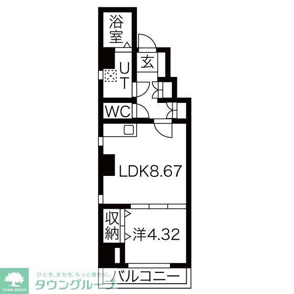 エイトエムジー名駅(1LDK/4階)の間取り写真