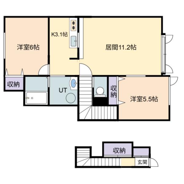 ラ・フォセットIV(3LDK/2階)の間取り写真